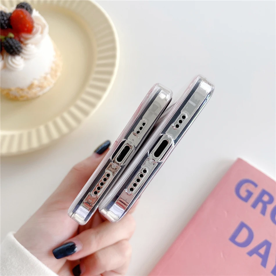 Розовый Гальванизированный геометрический мраморный чехол для телефона iPhone 13 12