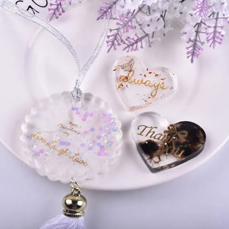 4Pcs UV Epoxy Resin Fillings Gold Letters Cat Flowers Stickers Mold Decor | Украшения и аксессуары