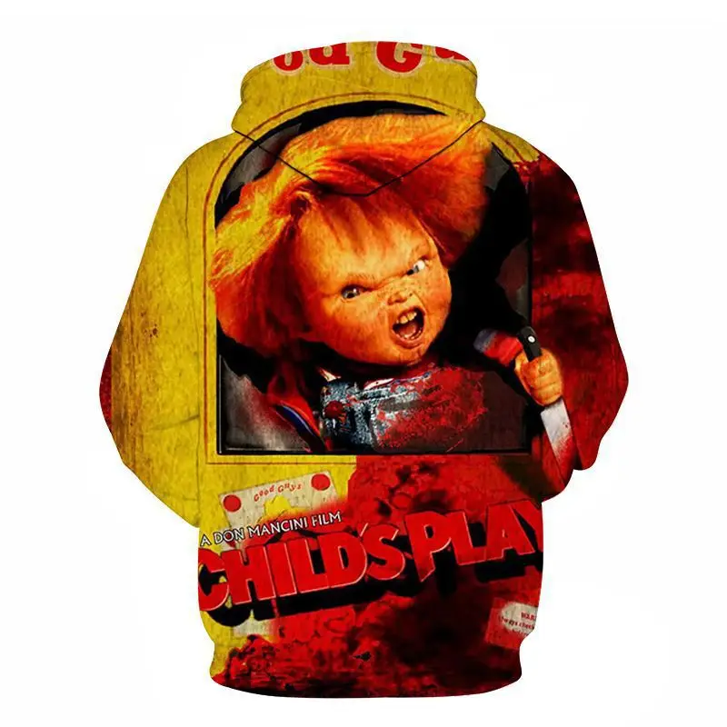 Новые повседневные мужские толстовки с капюшоном крутой фильм Чаки модные