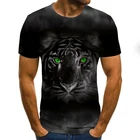Летняя мужская футболка с забавным животным, 3D принтом тигра, повседневные топы, спортивные рубашки, модная крутая свободная футболка с круглым вырезом, Женская
