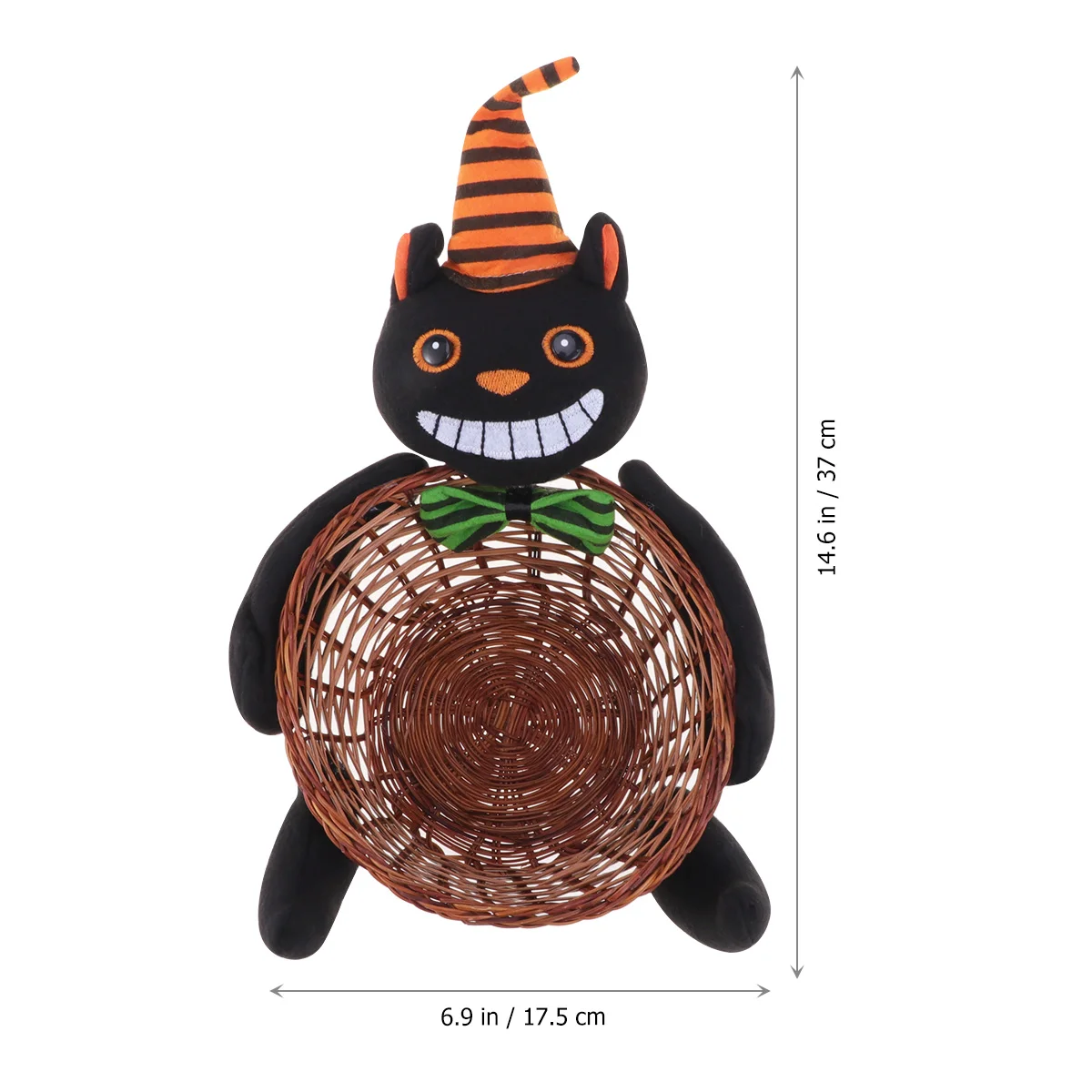 2020 корзина для хранения на Хэллоуин Бамбуковая Милая Черная кошка с шляпой