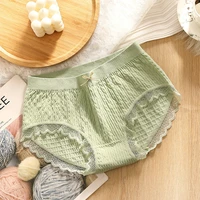 classic cute japanese women briefs bubble lace honeycomb panties mid waist bow ladies sexy underwear trend summer breathable