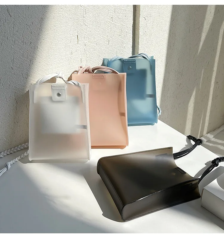 

Transparent Jelly Purses Designer Bag For Women 2021 Shoulder Bag Mini Handbags Translucence PVC Bag Woved Crossbody Phone Bag