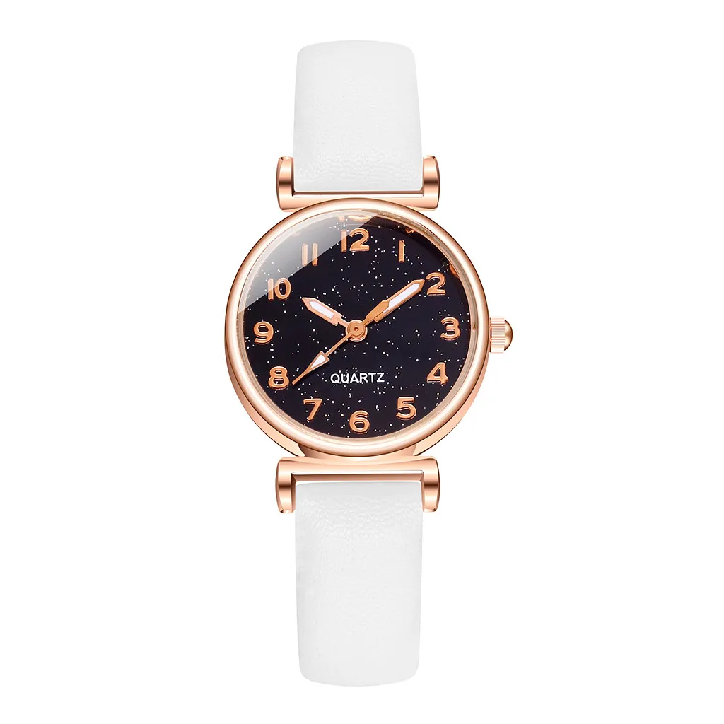 

Woman Watches Starry Sky Quartz Wristwatch Ladies Dress Watches Female Luxury Clock Gift Solid Color Leather Relogio Feminino*M