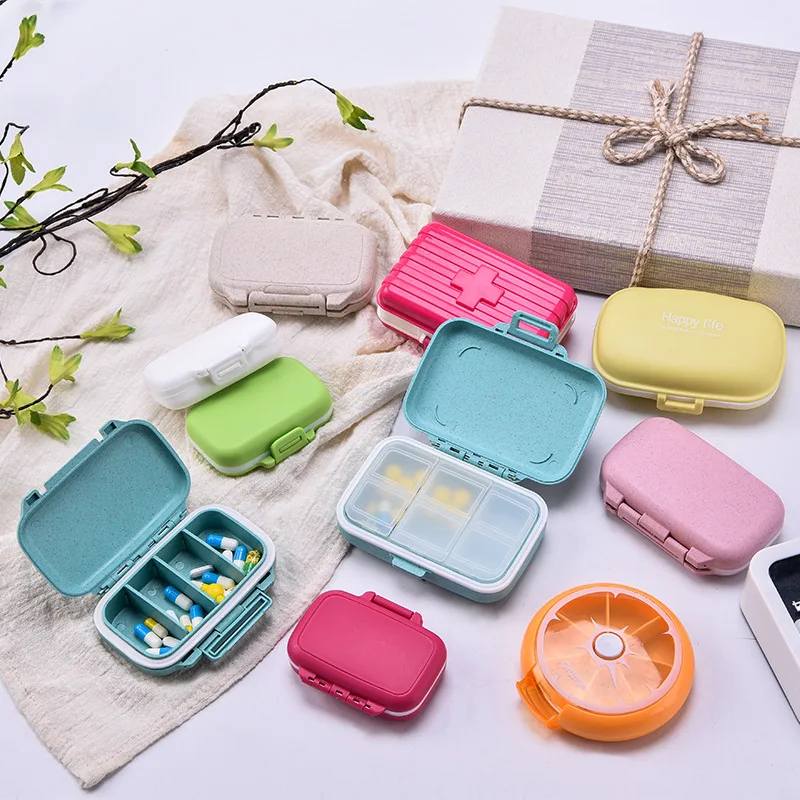 Портативный мини чехол для таблеток коробки лекарств 3 сетки путешествий дома