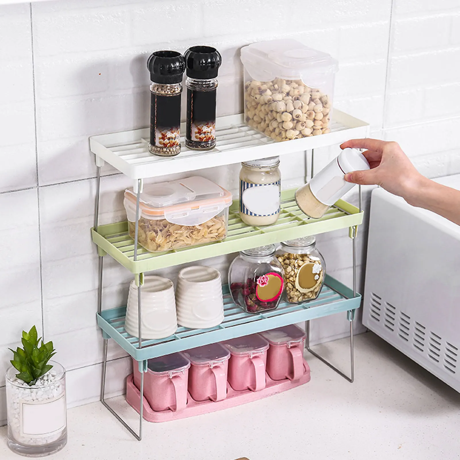 

Home Closet Organizer Storage Shelf For Kitchen Rack Detachable Floor Organizer Convenient To Use Widely Used Shelves