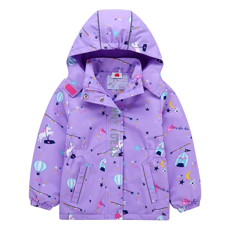 2020 Jacket for Girls Cute Unicorn Pattern Windbreaker Kids Coats Jackets Spring Fashion Outerwear Children | Детская одежда и