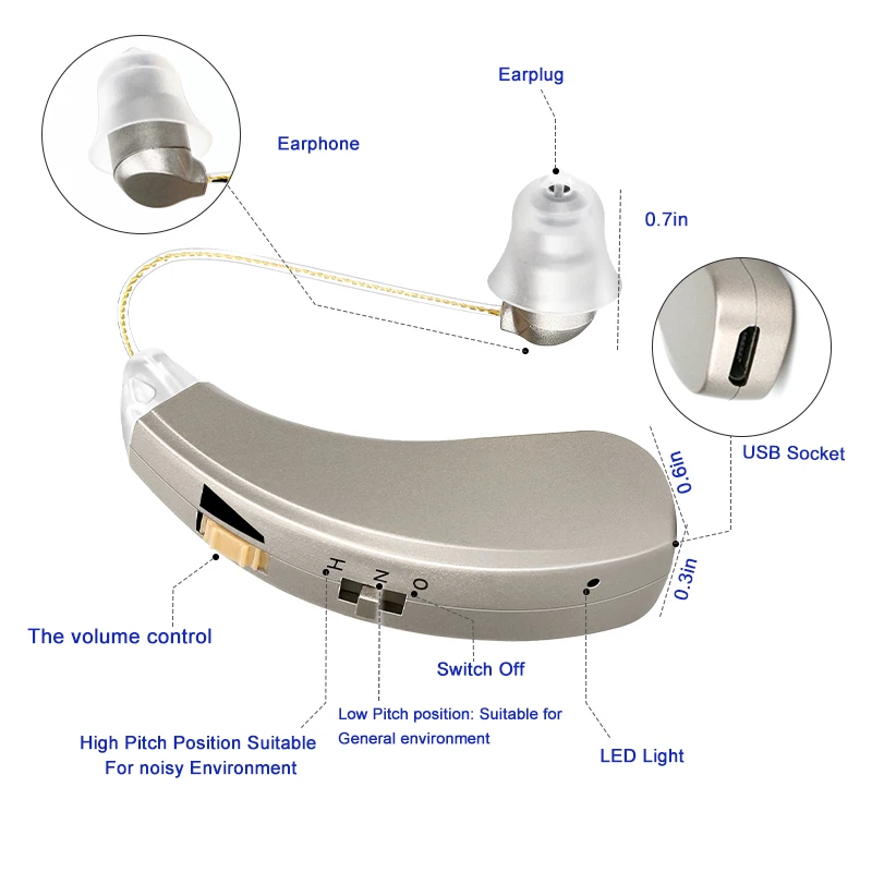 Перезаряжаемый лучший слуховой аппарат наушники усилители звука беспроводные