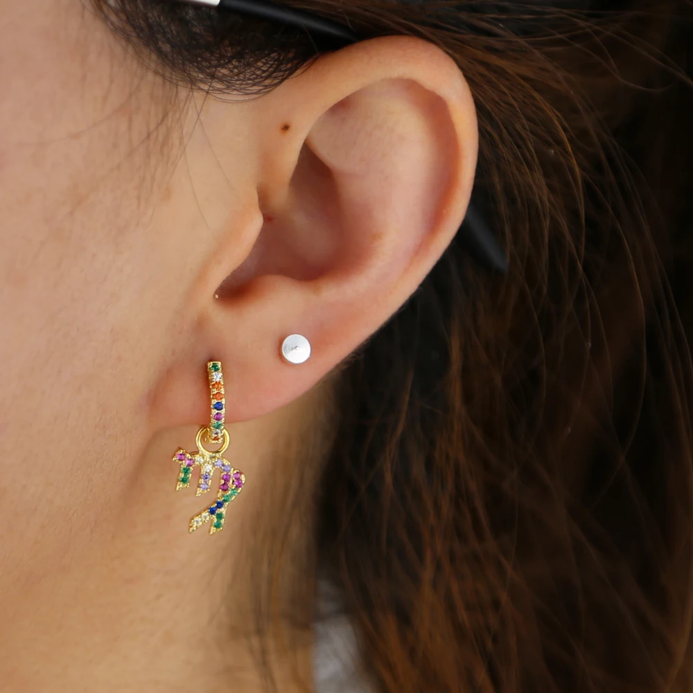 Серьги-кольца женские 12 созвездий с фианитами | Украшения и аксессуары