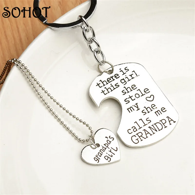 SOHOT ожерелье с подвеской в виде сердца для папы и мамы брелок набор украшений