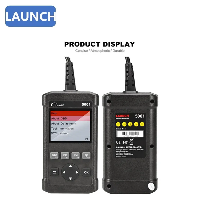 Launch CR5001 Creader 5001 считыватель кодов полный OBDII/EOBD диагностические функции сканирующий инструмент такой же, как Creader 519