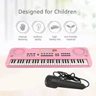 Электронная цифровая клавиатура, 61-клавишное пианино, музыкальный инструмент, игрушечный с микрофоном для детей