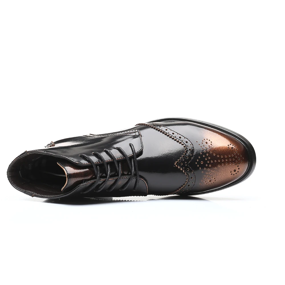 Мужские кожаные ботинки ручной работы коричневые повседневные ботильоны