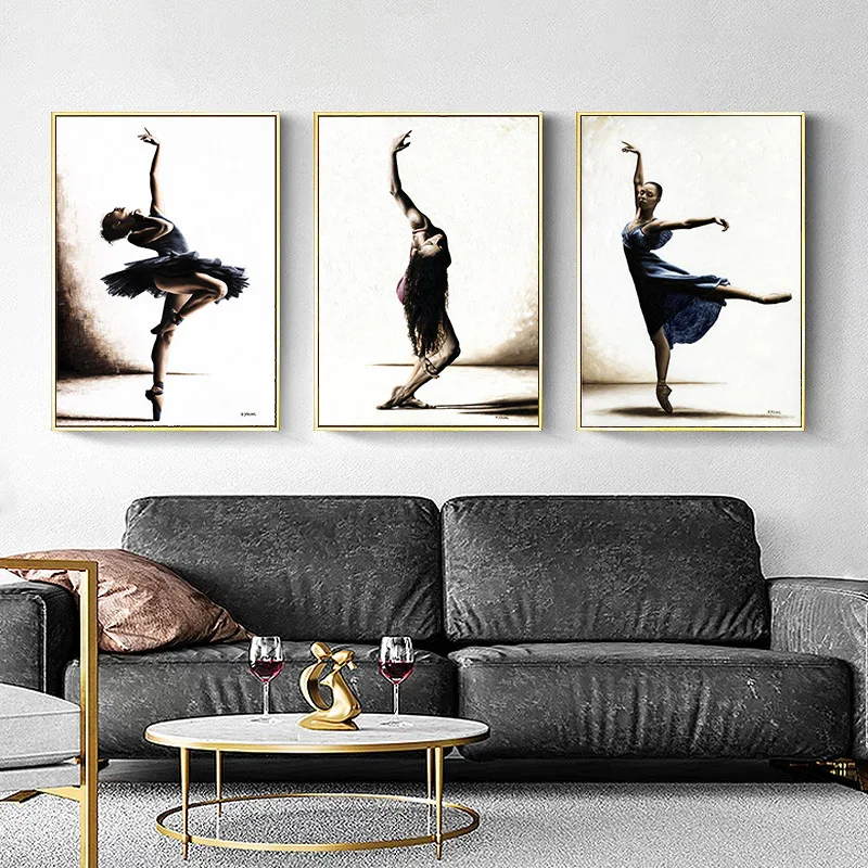 Ballet Dancing Picture Home Decor Nordic Canvas Painting Wall Art Poster Europe Drawing Figure for Retro Minimalist Living Roo | Дом и сад
