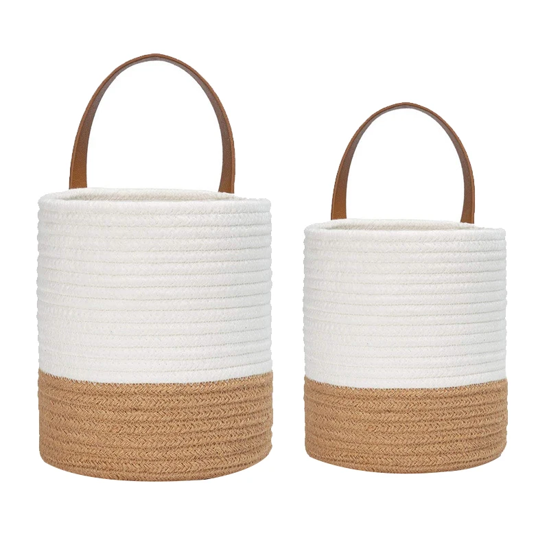 

Тканые настенный набор корзин для хранения 2 с ручкой подвесные сеялки органайзер для хранения, для комнатных растений