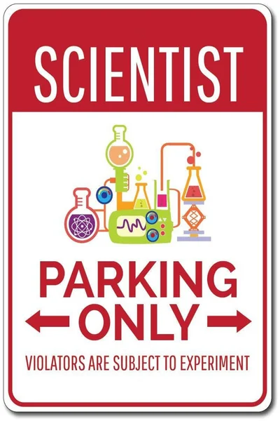 

Señal de estacionamiento para científico, regalo para amantes de la ciencia, decoración para Ciencia