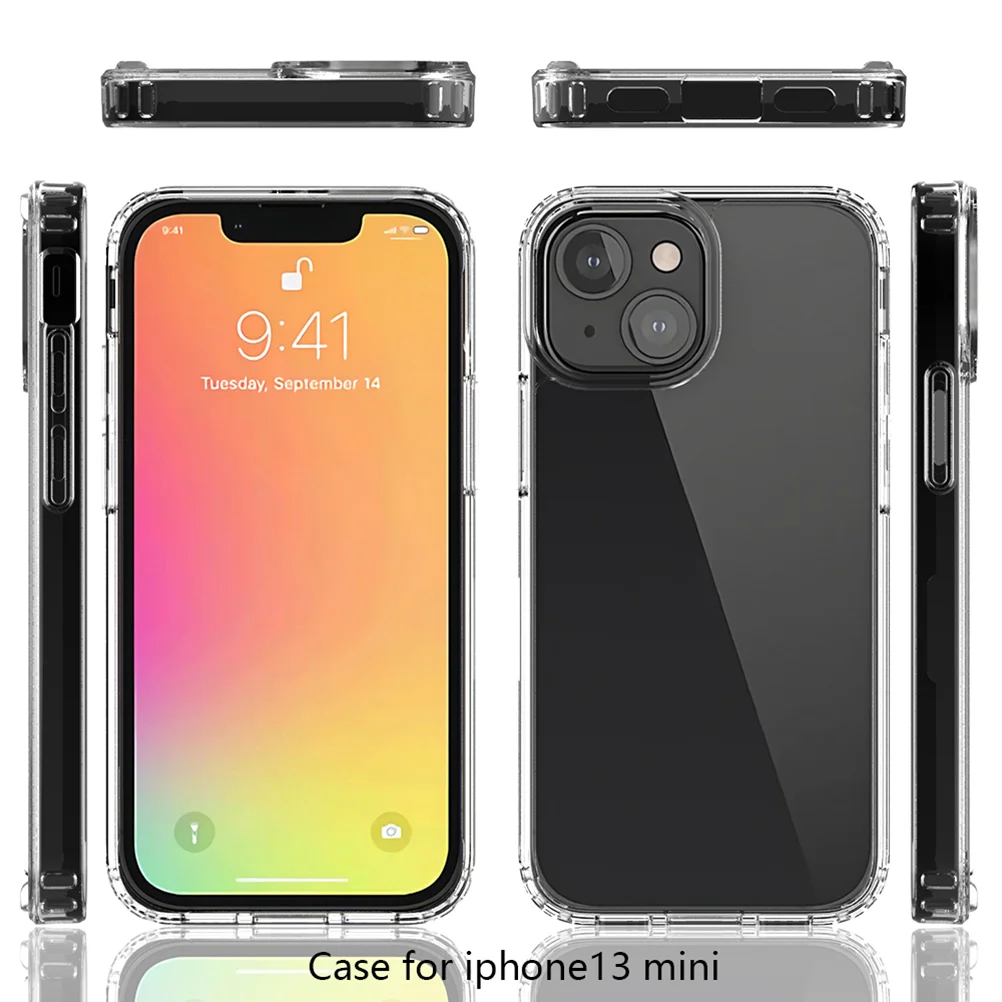 

1Pc Clear Acrylic Phone Cover Protection Case Compatible for iPhone 13 mini 5.4