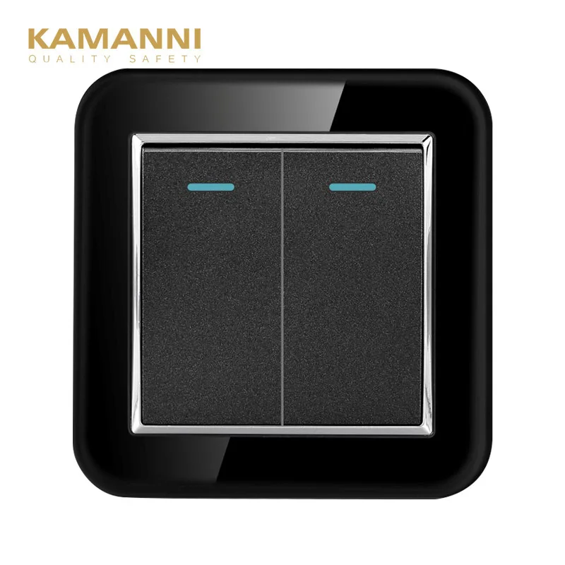 KAMANNI класса люкс стекло Панель кнопочный выключатель светодиодный индикатор
