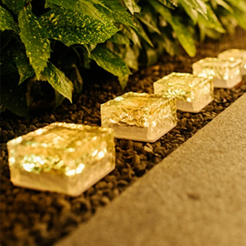 Solar Path Light Underground Buried Brick Led Ice Cube Shape Garden Waterproof Landscape Road | Лампы и освещение