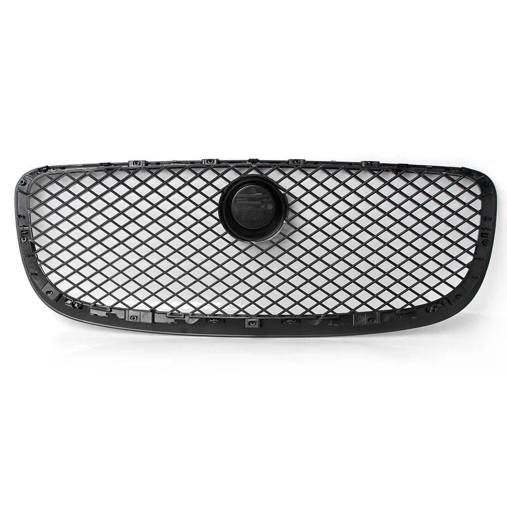 

For Jaguar XJ 2010 2011 2012 2013 2014 2015 Car Front Radiator Racing Grill Gloss Black ABS Exterior Moulding With Emblem