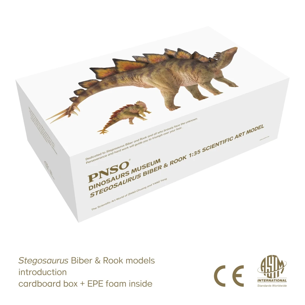 PNSO-Serie de museo de dinosaurios: Stegosaurus Biber & Rook 1:35, modelos de arte cient&iacute;fico-3