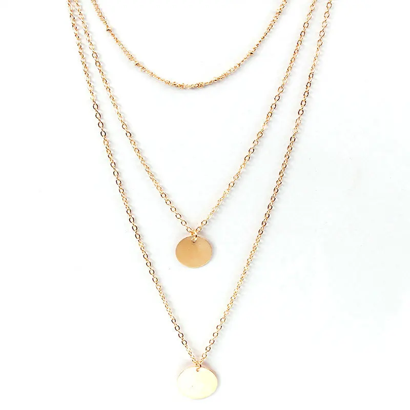 Fashion Sequins Multi-layer Choker Chain Necklace Charms Women Tassel Gold Silver Pendant Statement Necklaces Jewelry | Украшения и