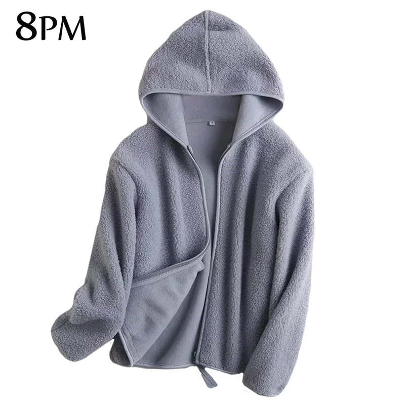 Women's Sherpa Jacket Fleece Winter Long Sleeve Coats Fuzzy Warm Fluffy Button Outwear Zipper Teddy ouc1370 | Женская одежда