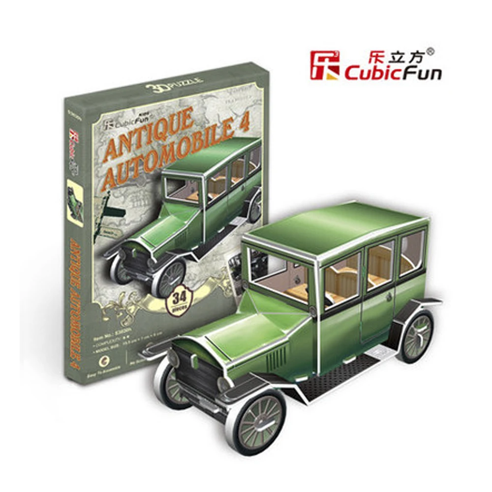 

T80 3D Puzzles DIY mini traffic series Antique Automobile4 airplane three-dimensional puzzle children creative educational toy