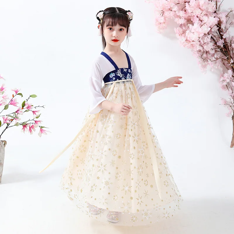 

Princess National Dance Clothes Oriental Dress Girls Traditional Folk Elegant Ancient Hanfu Costume Tang Dynasty