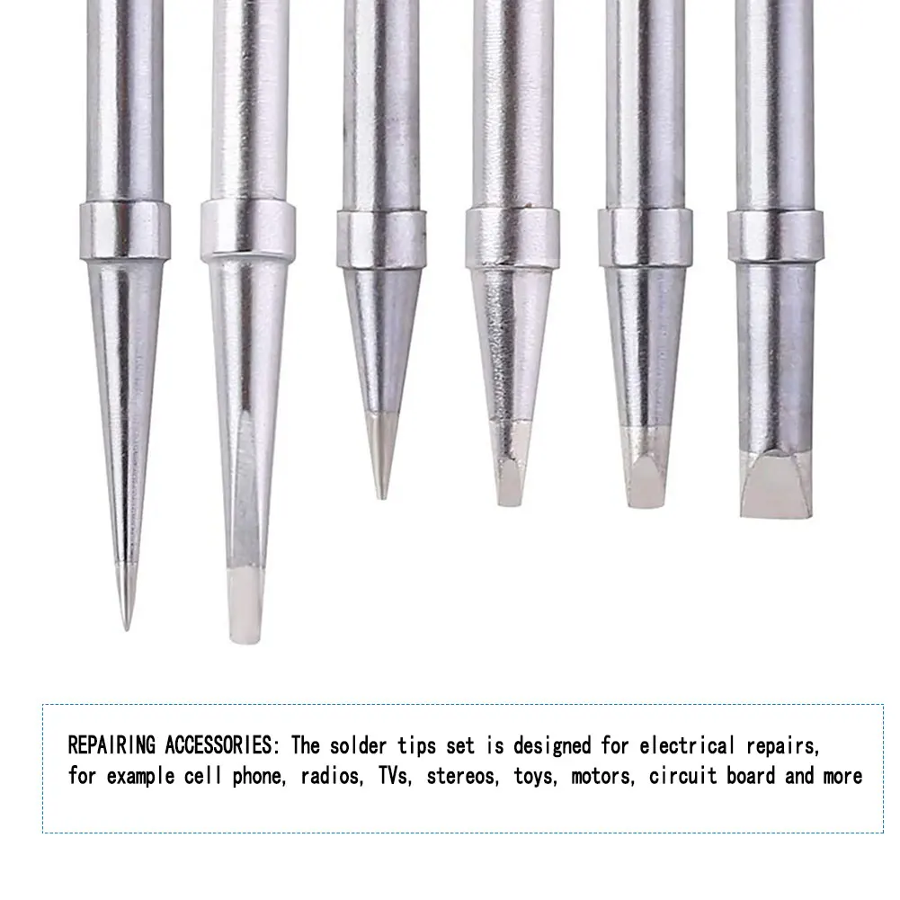 

6PCS PES51 LR21 Soldering Iron Tips Set ET Welding Replacement Accessories Compatible with ET Soldering Iron Welding Accessories