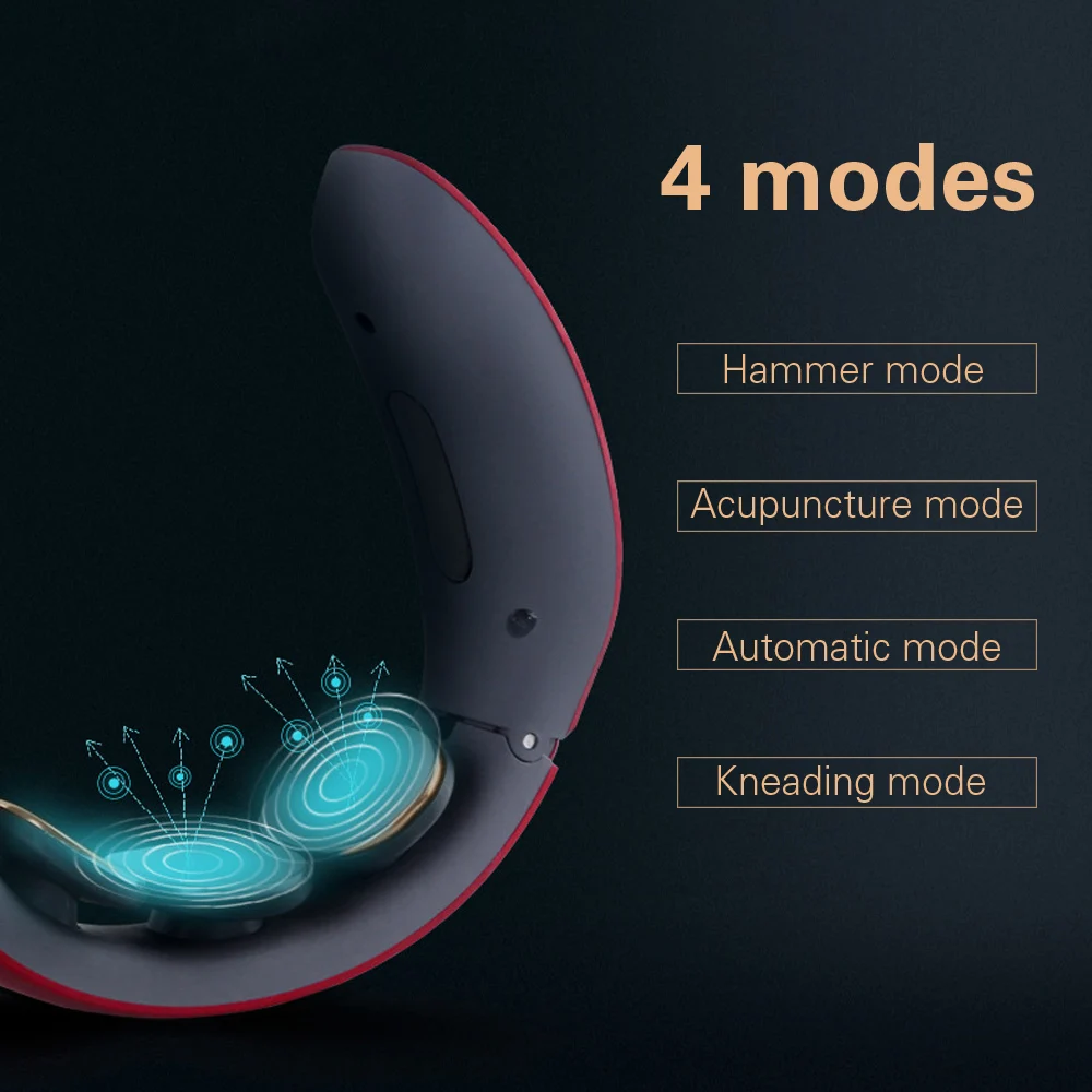 OLIECO Электрический нагревательный шейный акупунктурный массажер для шеи