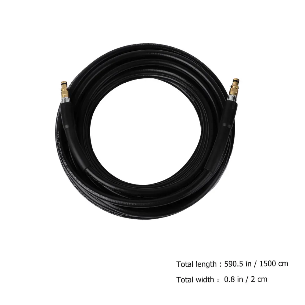 

1Pc 6M Professional Pressure Washing Machine Hose Pipe Rubber Water Heater Hose for Car Cleaning Washer Female Connection(Black)