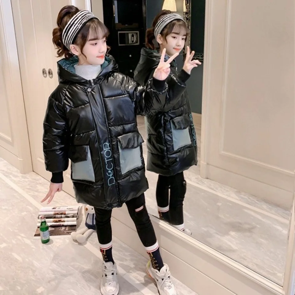 

New Warm Kids Winter Parka Outerwear Teenager Outfit Children Clothing Unisex Coat Hooded Jacket for Boy Girl Clothes Snowsuit