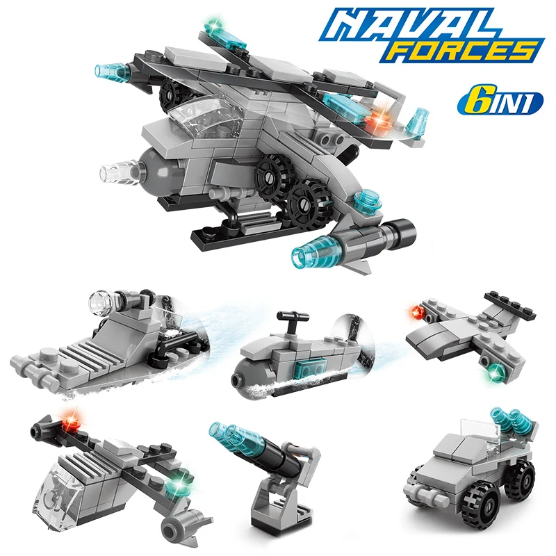 Набор строительных блоков военно-морских сил 6 в 1 136 шт. | Игрушки и хобби