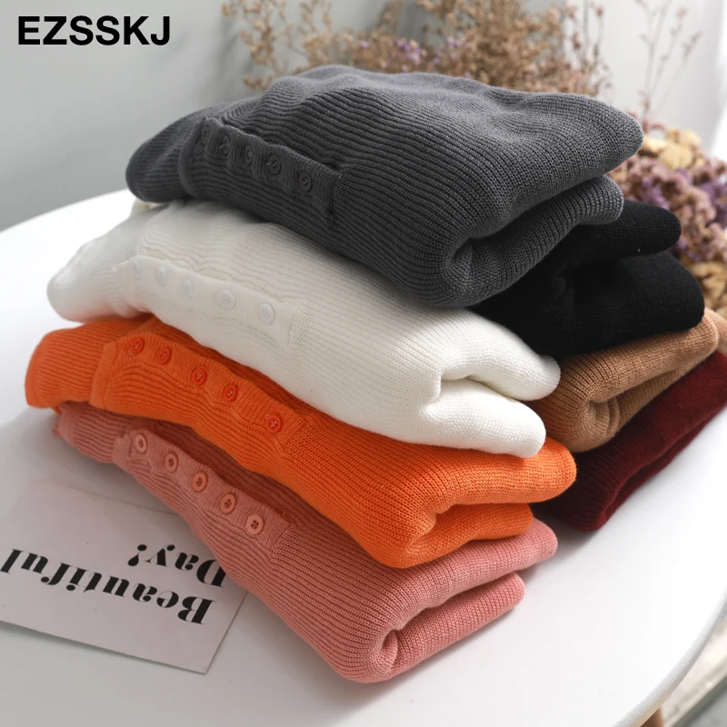 Женский Трикотажный Свитер оверсайз повседневный однобортный свитер в