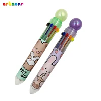10 colors ballpoint pen glitter crystal ball head multi color roller ball pen cute kawaii school gift stationery for students