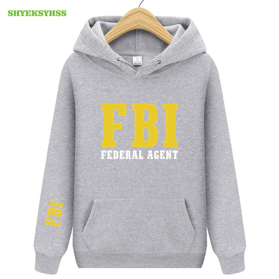 

FBI Men's Hoodies Special Agent Special Police CIA Staff Clothing Print Hoodie Men's Spring Autumn Tops Pullover Sweatshirt