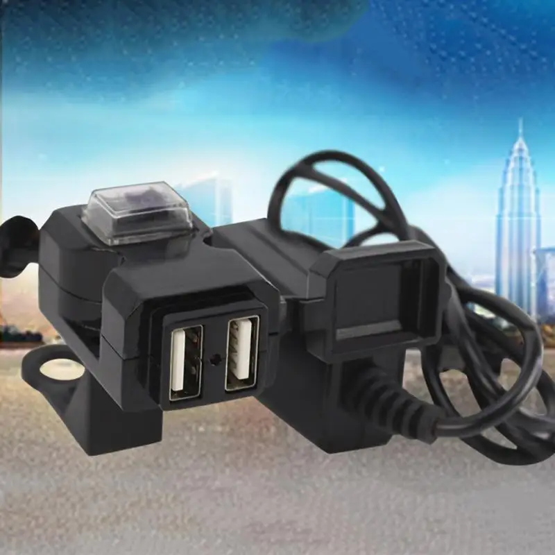 Electric Car 12-24V Motorcycle Mobile Phone Charger Dual Port USB Waterproof CD-3021 Switch And Mounts Dropshipping | Автомобили и