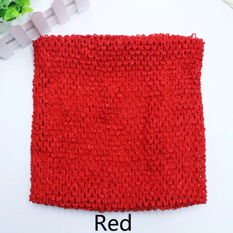 Red 23x25cm 23x25 см, 10 дюймов, эластичная трикотажная юбка-пачка для вязания крючком на груди, топ-труба для самостоятельной сборки, платье с блестками, юбка, Рождественская фатиновая кружевная ткань - Цвет: Red 23x25cm