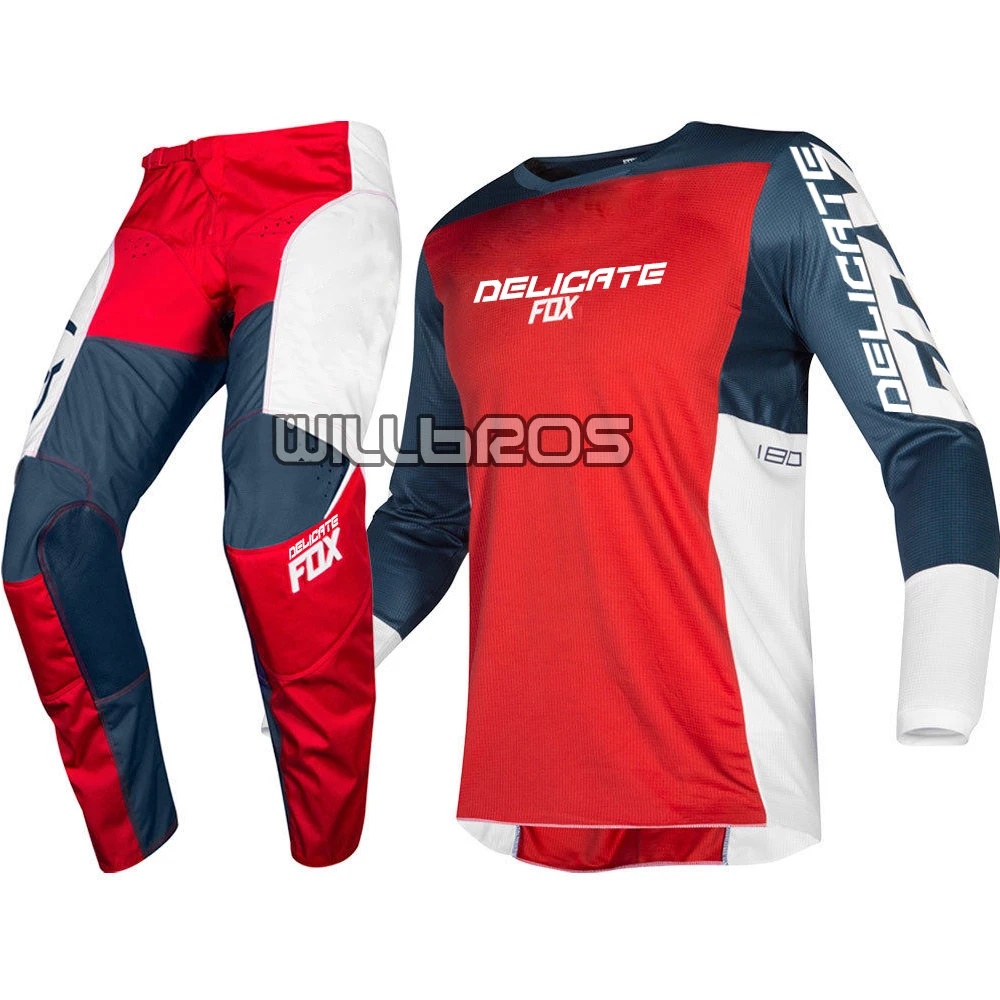 MX 180 Prizm темно-синие Красные трикотажные штаны для мотокросса Dirt bike внедорожный набор мужских гоночных костюмов