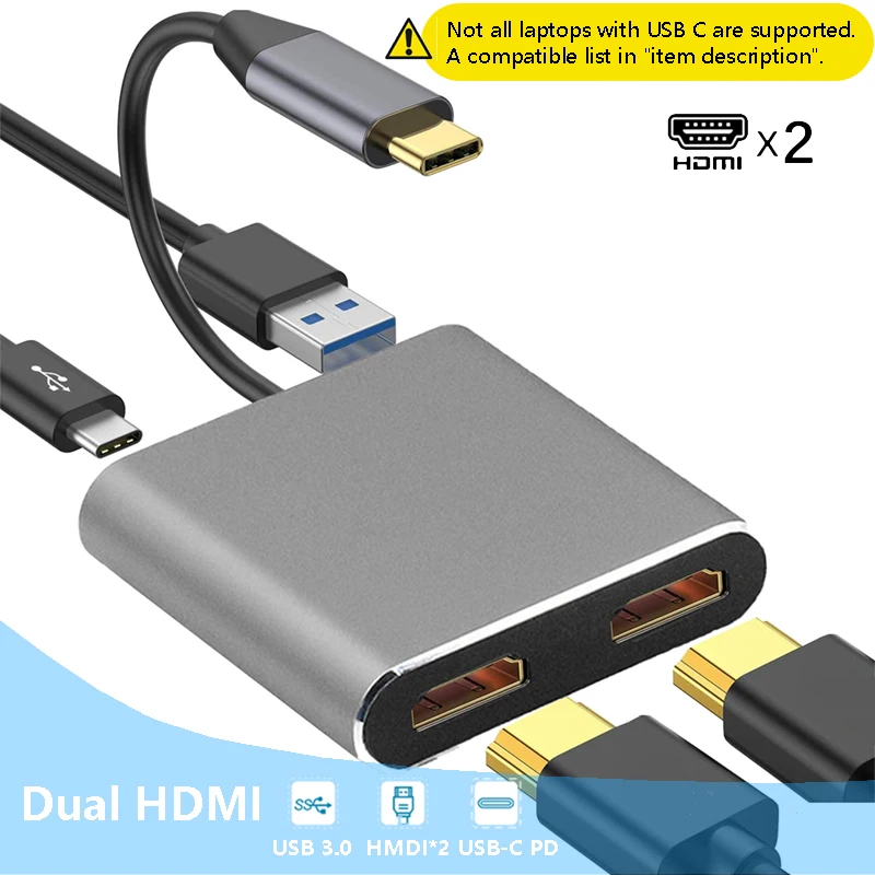 Док-станция для ноутбука Lenovo ThinkPad HP Dell док-станция с двойным HDMI экраном USB C |