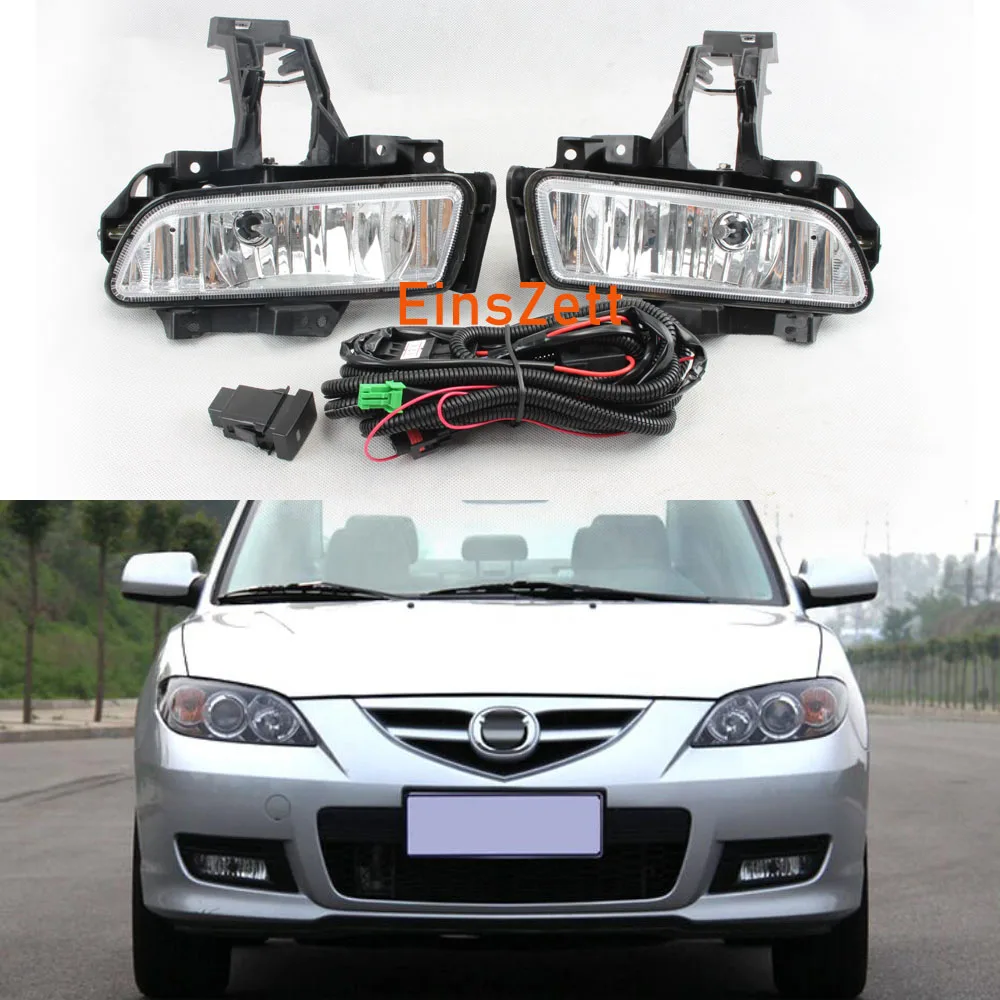 

1 комплект автомобильных противотумансветильник в сборе для Mazda 3 2009-2013, фары на передний бампер, дневные ходовые огсветильник, галогенная ла...