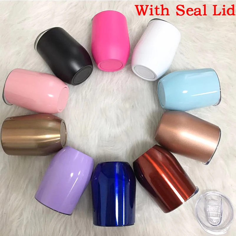 12 унций винный бокал без ножки с печатным ярлыком закрытые крышки