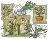 mm top quality beautiful lovely counted cross stitch kit taste of mediterranean olives vegetable food leaves dim 35196
