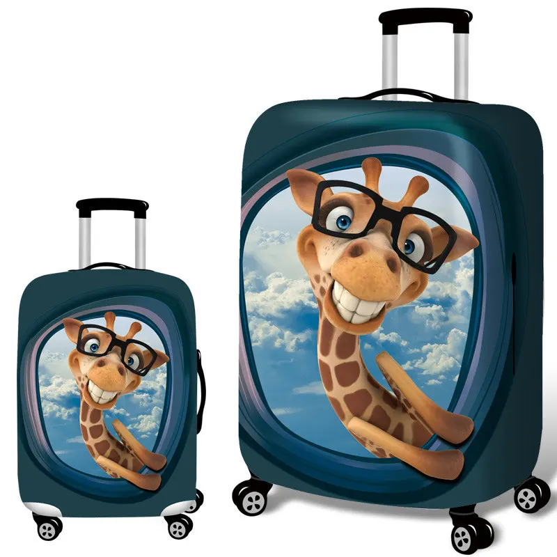 giraffe RUPUTIN толстый 3D дорожный костюм чехол защитный чехол на чемодан чехол Эластичный Чемодан пылезащитный чехол для 18~ 32 пароль коробка чехлы - Цвет: giraffe