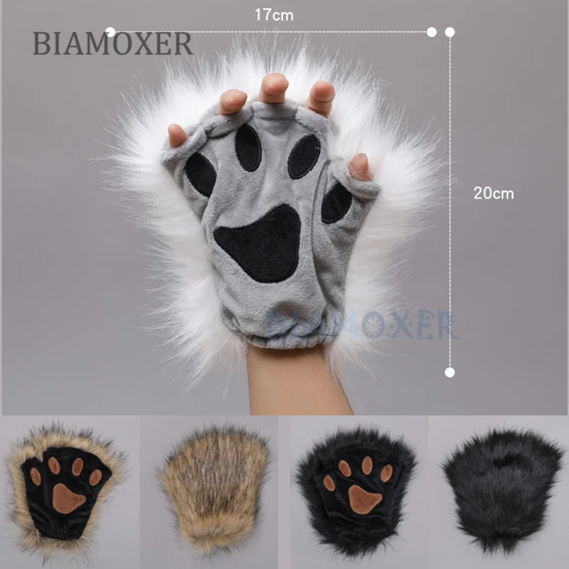 

5 colors Lolita Cat's Claw Gloves Fingerless Cosplay Accessories Unisex Accessories for Parties