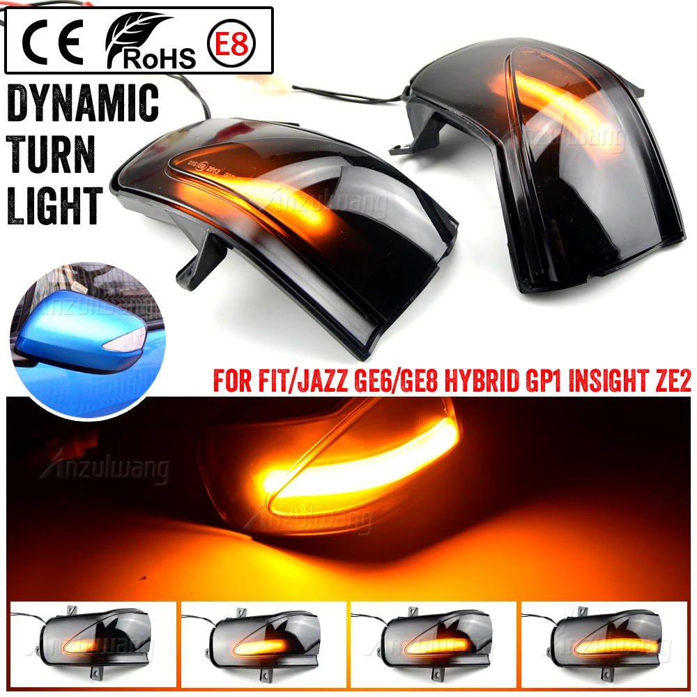 

For Honda Fit Jazz Hatchback 2009-2014 Car LED Dynamic Turn Signal Side Mirror Light Rear Mirror Indicator Blinker Lamp Lights