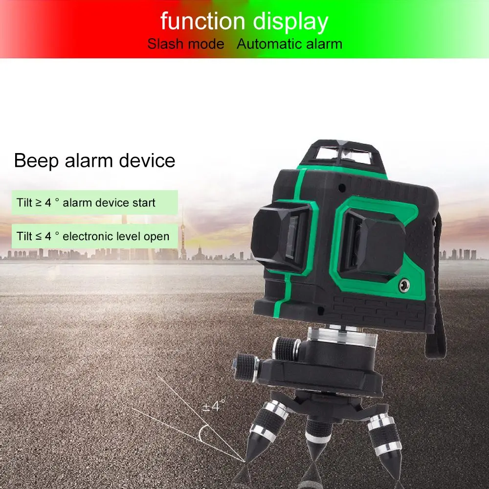 Лазерный уровень LD самовыравнивающийся 8 линий красный 3D 12 зеленый наружный