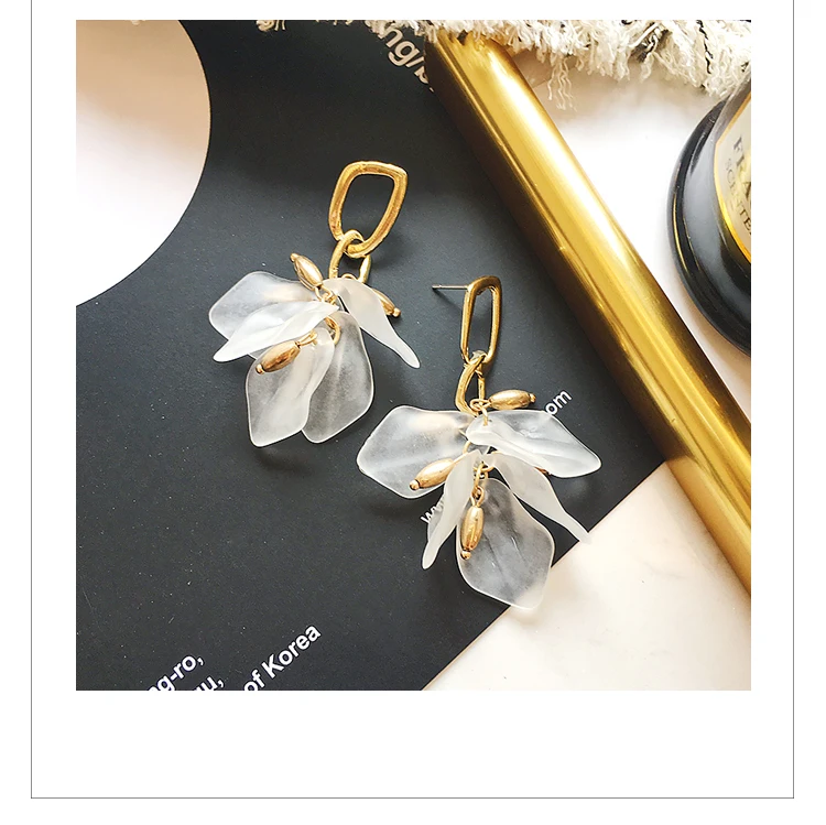 Aretes de mujer, современный стиль, дизайн, большие красные лепестки роз, серьги с кисточками, тренд, темперамент, летние корейские серьги для женщин
