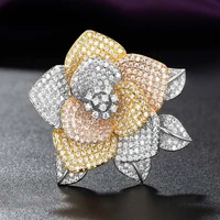 zlxgirl jewelry classic colorful folower wedding pin brooch for women gifts brand dubai gold zirconia scarf pins hijab accessor
